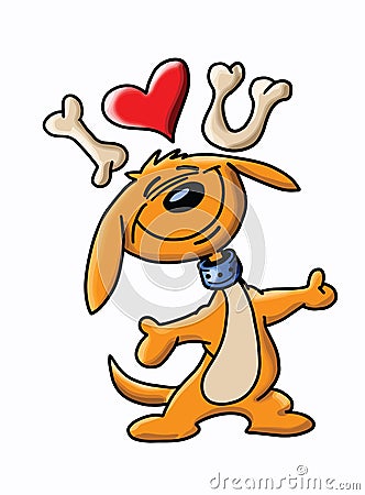 Cartoon puppy showing his love with arms wide open vector Vector Illustration