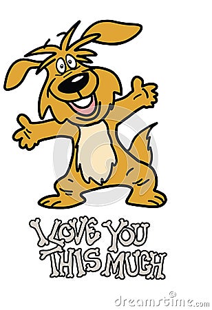 Cartoon puppy showing his love with arms wide open vector Vector Illustration