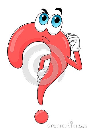 Cartoon question mark ponder Vector Illustration