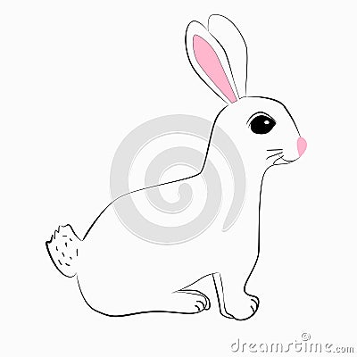 cartoon rabbit isolated icon on white background Vector Illustration