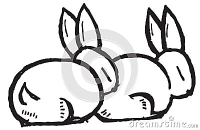 Cartoon rabbits Vector Illustration