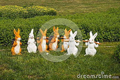 Cartoon rabbits Stock Photo