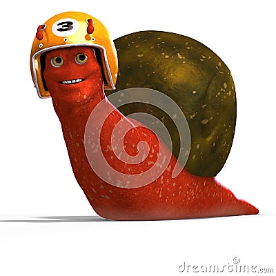 Cartoon Racing Snail Stock Photo