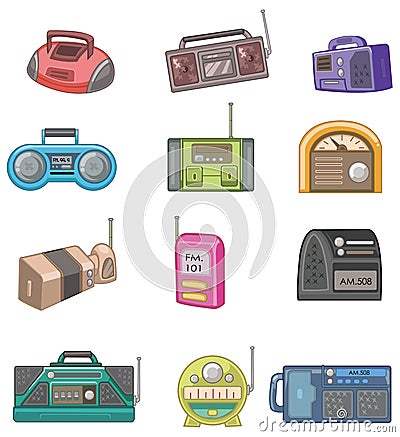 Cartoon radio icon Vector Illustration