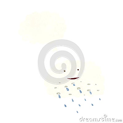 cartoon rain cloud with thought bubble Stock Photo