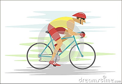 Cartoon rapid cyclist Vector Illustration