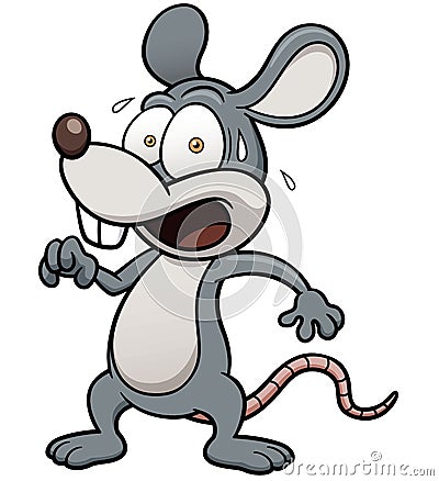 Cartoon rat scared Vector Illustration