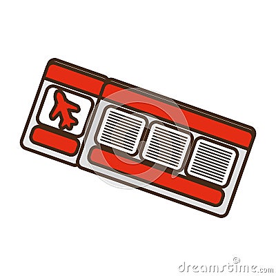 cartoon red ticket airplane travel Cartoon Illustration