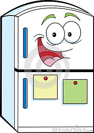 Cartoon refrigerator Vector Illustration