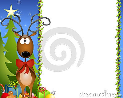 Cartoon Reindeer Border 2 Cartoon Illustration