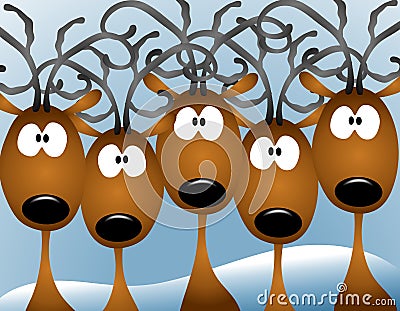 Cartoon Reindeer Christmas Card Cartoon Illustration