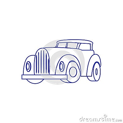 Cartoon Retro Car on white background. Vector Vector Illustration