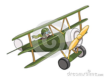 Cartoon Retro Plane. Like a toy. EPS-10 vector format Vector Illustration