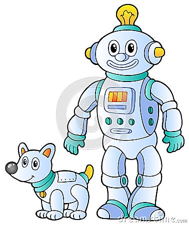 Cartoon retro robot 2 Vector Illustration