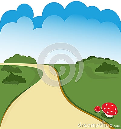 Cartoon road Vector Illustration