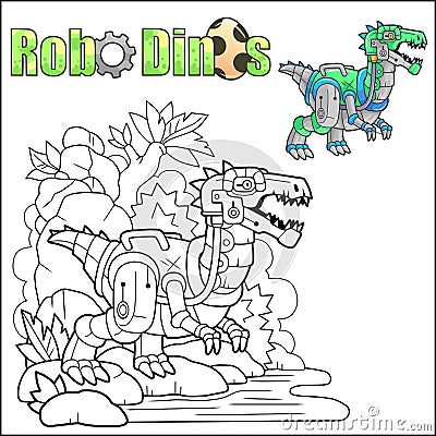 Cartoon robot dinosaur Vector Illustration