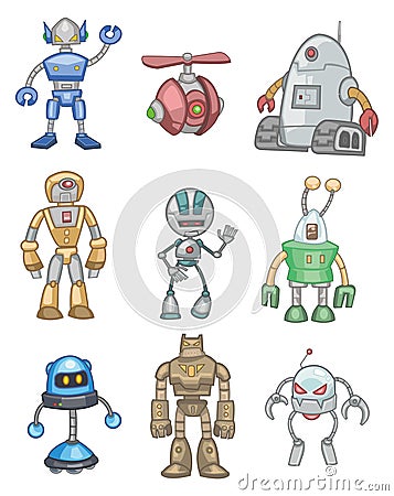 Cartoon robot icon Vector Illustration