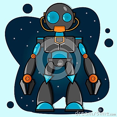 Cartoon Robot Vector Illustration