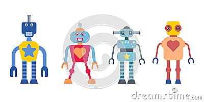 Cartoon robots Vector Illustration