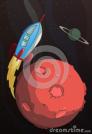 Cartoon rocket Vector Illustration