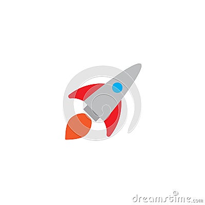 Cartoon rocket space ship take off, isolated vector illustration. Simple retro spaceship icon Cartoon Illustration