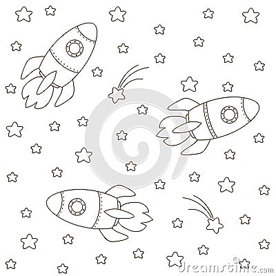 Cartoon rockets Vector Illustration