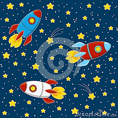 Cartoon rockets Vector Illustration