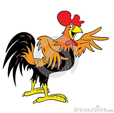 Cartoon Rooster Vector Illustration