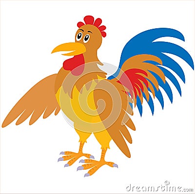 Cartoon rooster Vector Illustration