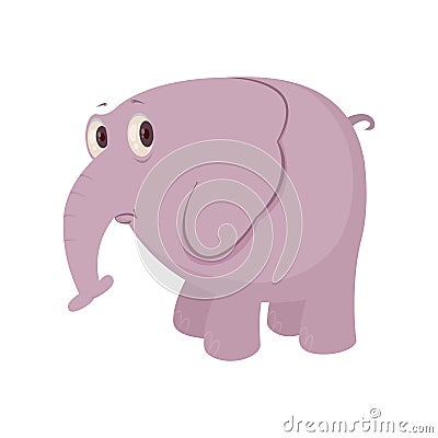 Cartoon sad elephant Vector Illustration