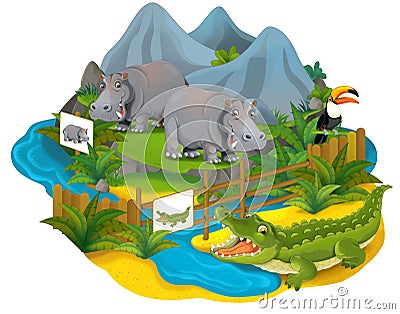 Cartoon safari - illustration for the children Cartoon Illustration