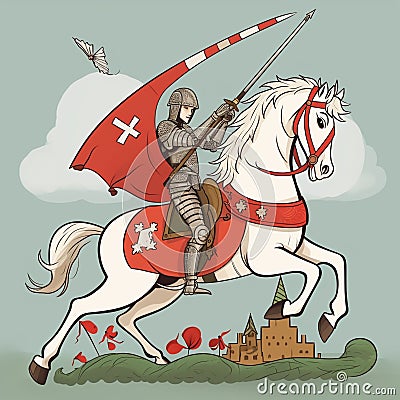 Cartoon Saint George& x27;s Day Stock Photo