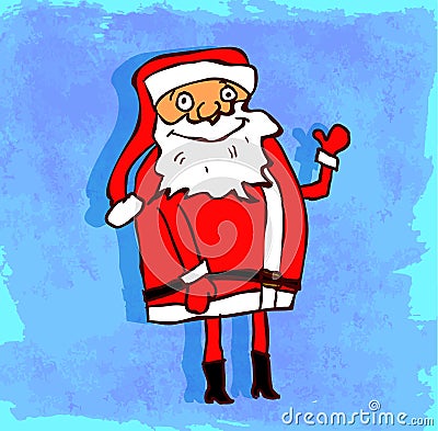 Cartoon santa illustration, vector icon Vector Illustration