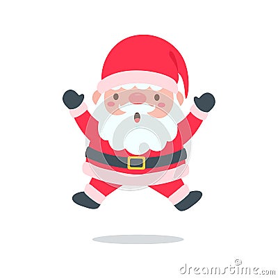 cartoon santa wearing red knitted hat for decorating Christmas greeting cards Stock Photo