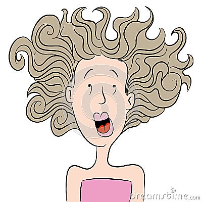 Cartoon Scared Female Vector Illustration