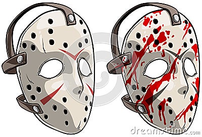 Cartoon scary goalie hockey mask Vector Illustration