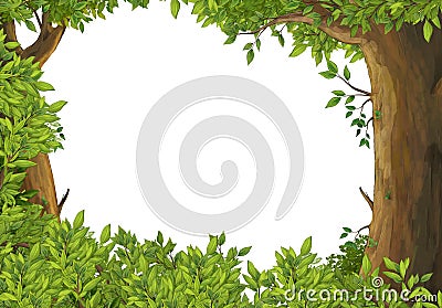 Cartoon scene of forest - border - stage for different usage Cartoon Illustration