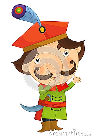 cartoon scene with medieval man like nobleman prince or merchant isolated illustration for children Cartoon Illustration