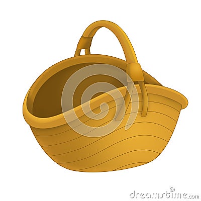 Cartoon scene with traditional basket for carring different things - white background Cartoon Illustration