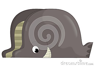 cartoon scene with whale fish animal toy element from playground isolated illustration for children Cartoon Illustration