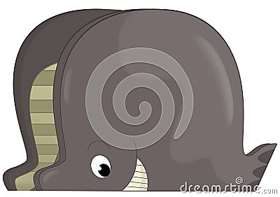 cartoon scene with whale fish animal toy element from playground isolated illustration for children Cartoon Illustration