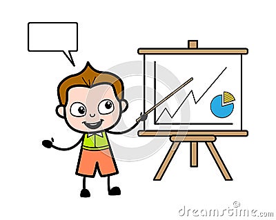 Cartoon Schoolboy with Presentation Baord Cartoon Illustration