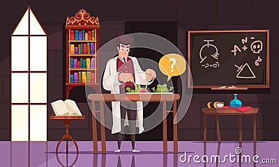 Cartoon Scientific Laboratory Illustration Vector Illustration