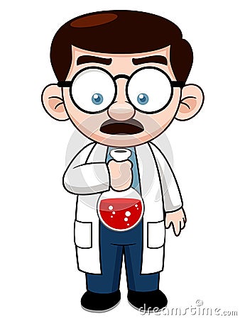 Cartoon Scientist Vector Illustration