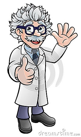Scientist Professor Cartoon Character Vector Illustration