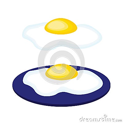 Cartoon scrambled eggs Vector Illustration