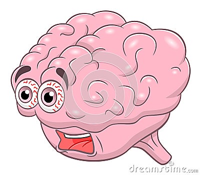 Cartoon screaming brain Vector Illustration