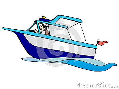 Cartoon Sea Boat Stock Image - Image: 12863781