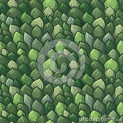 Cartoon seamless pattern of leaves, plants Stock Photo