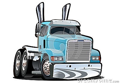 Cartoon semi truck isolated on white background Vector Illustration